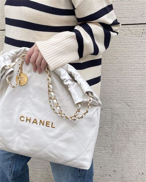 chanel 22 handbag white|chanel women 22 bag.